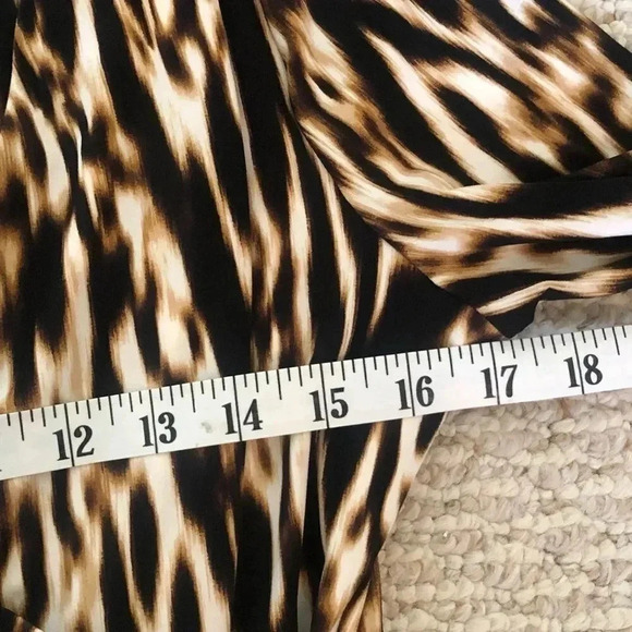 Dana Buchman brown tiger striped mod dress size 6 - Picture 9 of 15